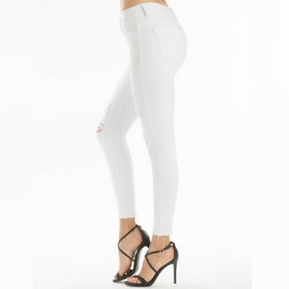KanCan distressed white skinny crop jeans Size 26 - Picture 5 of 8